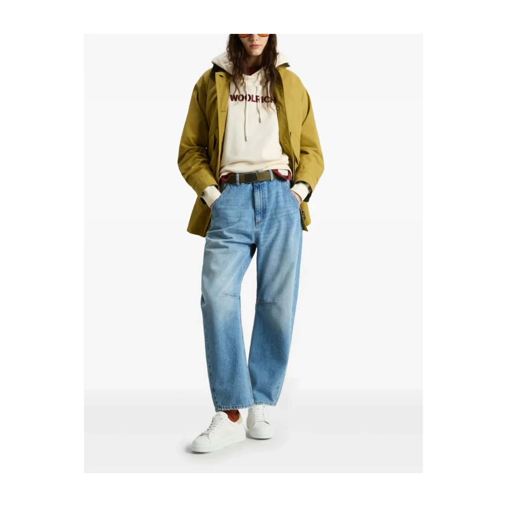 Woolrich Witte Fleece Katoenen Trui White Dames