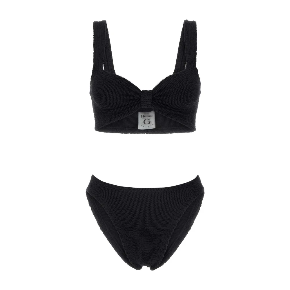 Hunza G Zwarte stretch nylon Bonnie bikini Black Dames