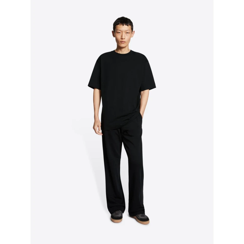 Dries Van Noten Zwarte Katoenen T-shirt met Ronde Hals Black Heren