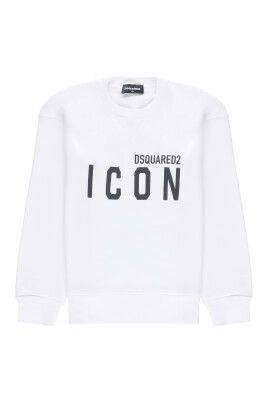 garcons-sweatshirt-blanc-col-rond-logo-imprime