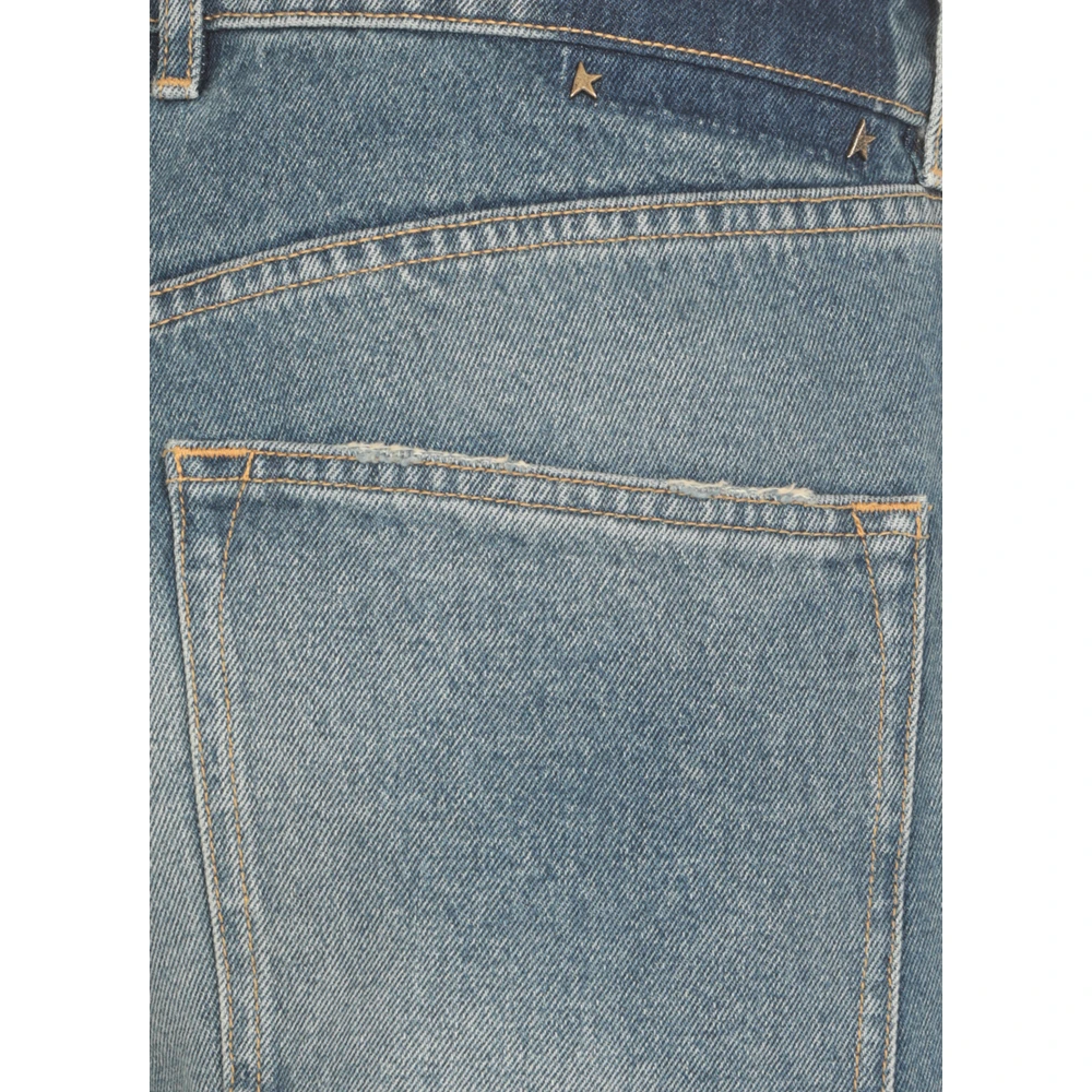Golden Goose Blauwe katoenen jeans met iconische sterren Blue Heren
