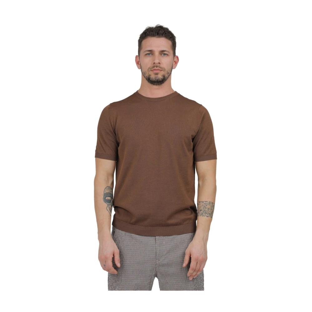 Irish Crone Ronde hals T-shirt Brown Heren