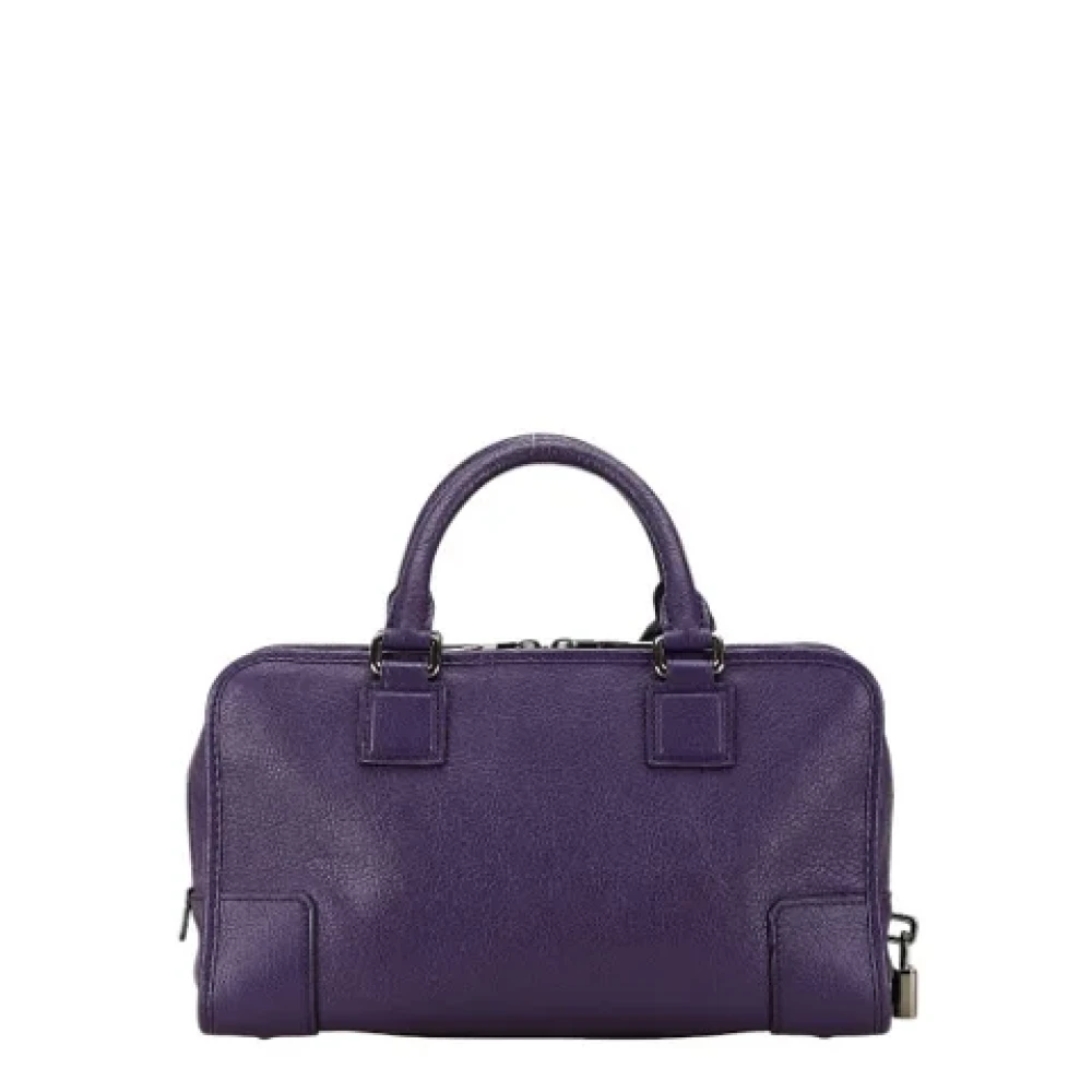 Loewe Pre-owned Leather handbags Purple Dames