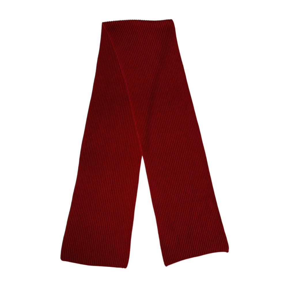 Dolce & Gabbana Men's Red Wool Knitted Neck Wrap Shawl Scarf - Winter Scarves - One Size- Accessories