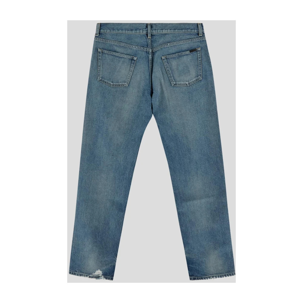 Saint Laurent Straight Leg Denim Jeans Blue Heren