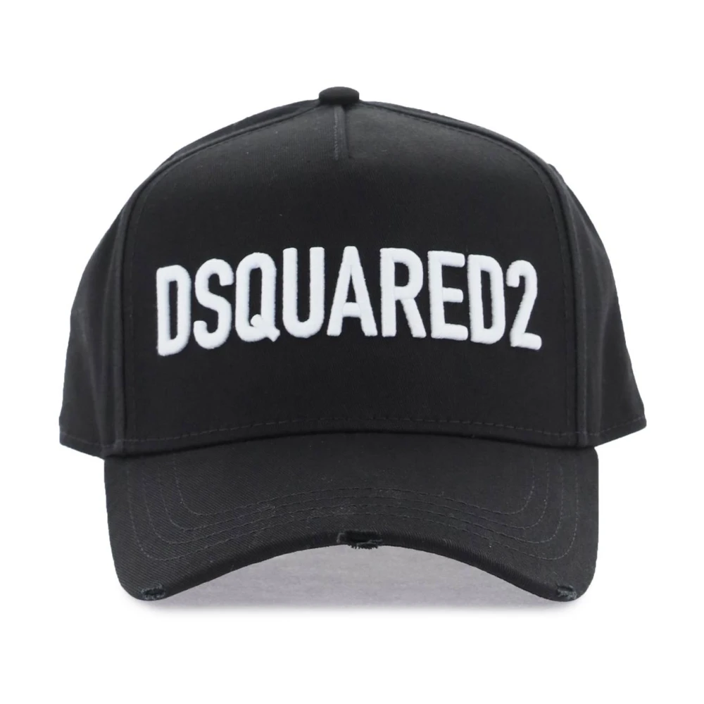 Dsquared2 Contrasterende Geborduurde Baseballpet Black Heren