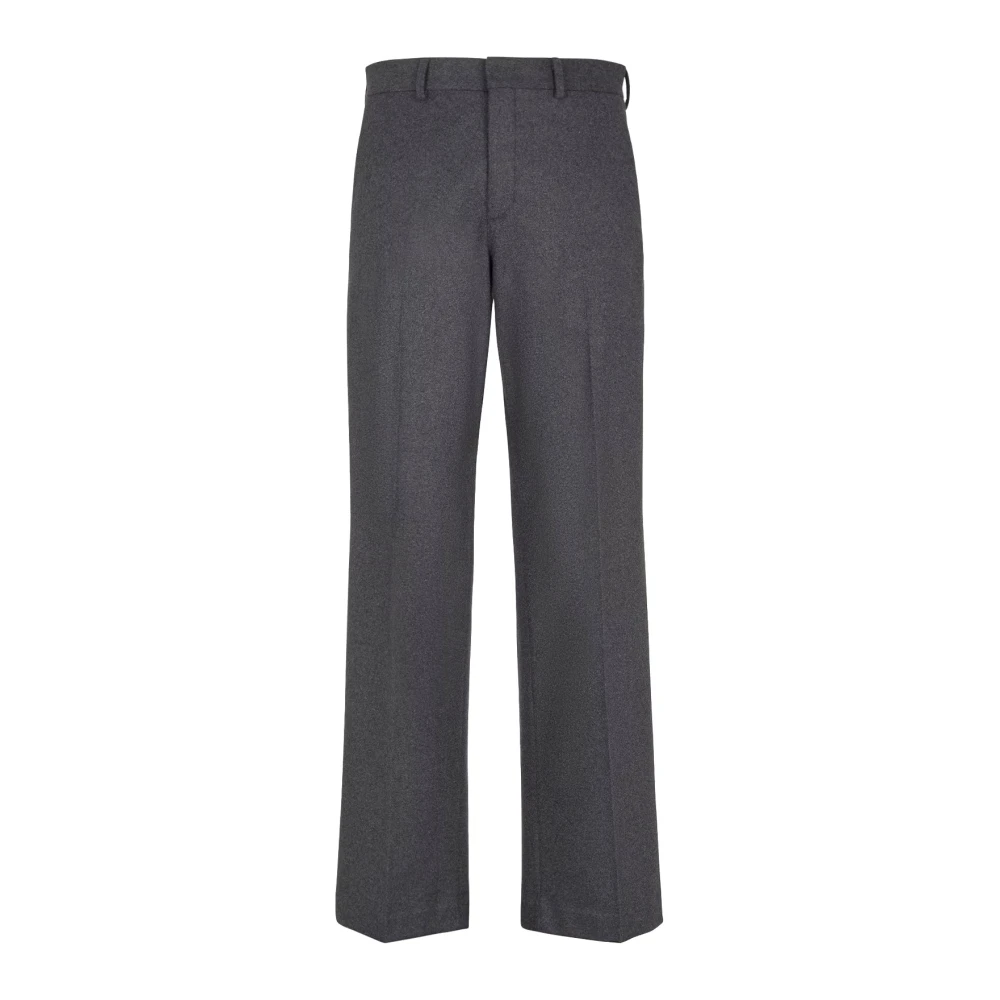 Fendi Men's Gray Suit Trousers, M, Grey Cashmere Trousers Button Closure