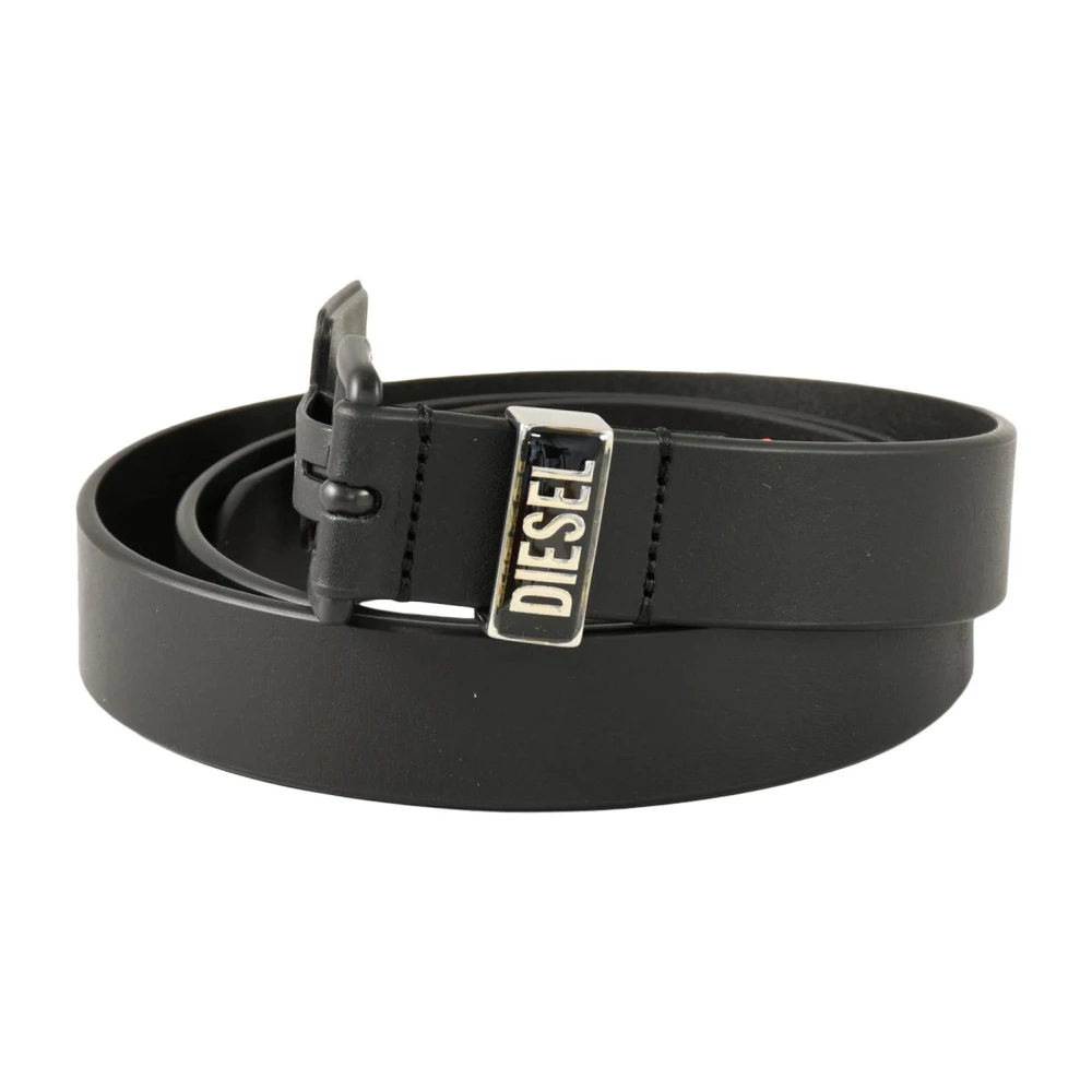 Diesel Leren Riem Black Heren