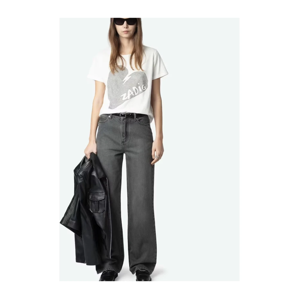 Zadig & Voltaire Hoge taille rechte pijp denim jeans Gray Dames