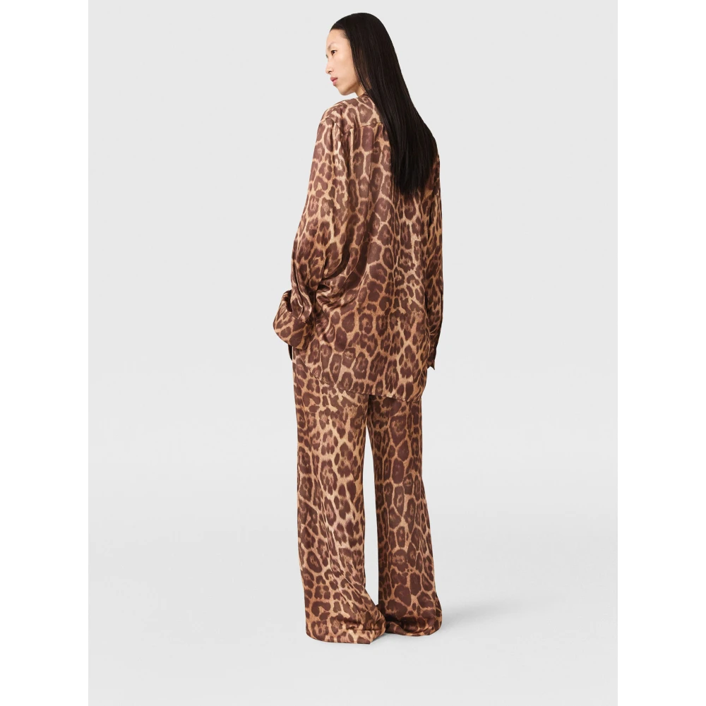 Stella Mccartney Bruine Elastische Trekkoordbroek met Logo Brown Dames