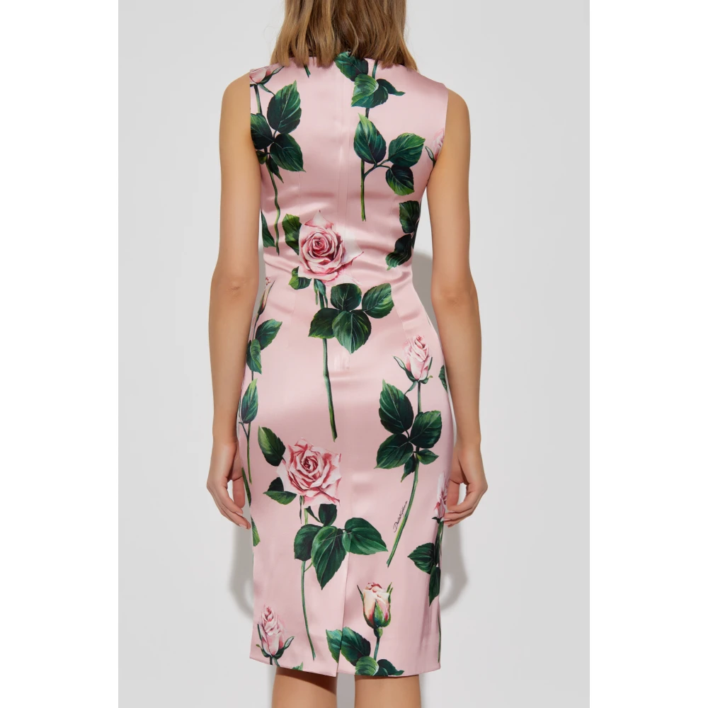Dolce & Gabbana Jurk met bloemenpatroon Pink Dames