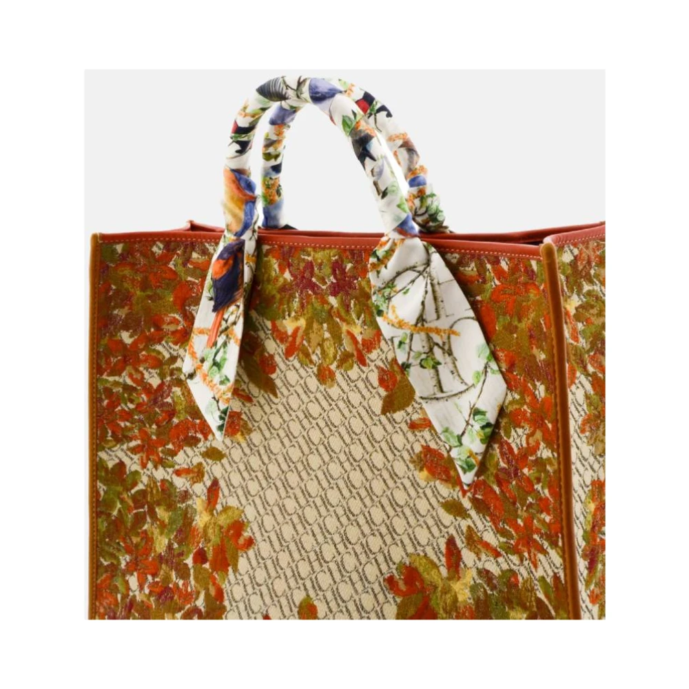 Carolina Herrera Chic Shopping Tas met Central Park Canvas en Suède Zijkanten Multicolor Dames