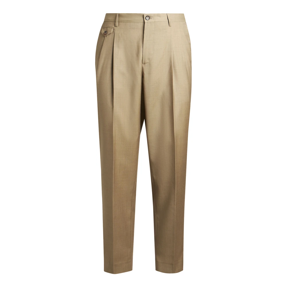 ETRO Beige Wollen Broek met Klepzakken Beige Heren