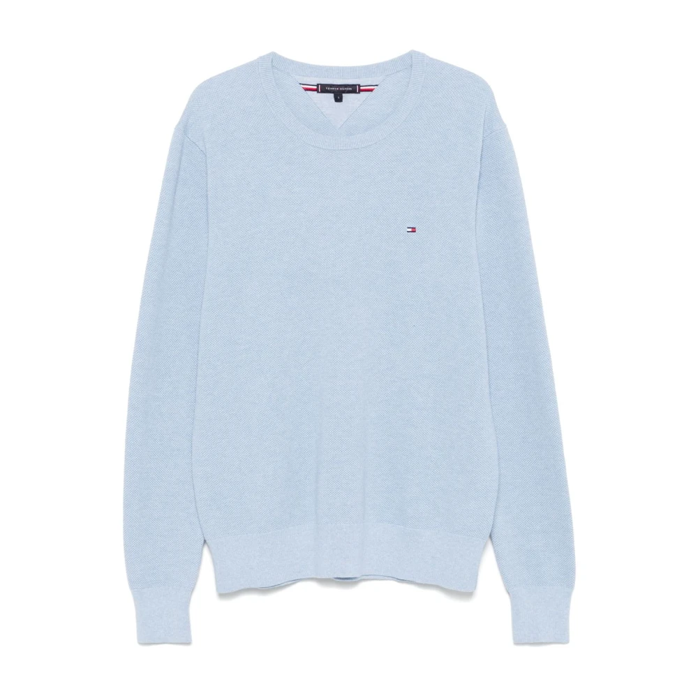 Tommy Hilfiger Blauwe Sweater met Logo Borduursel Blue Heren