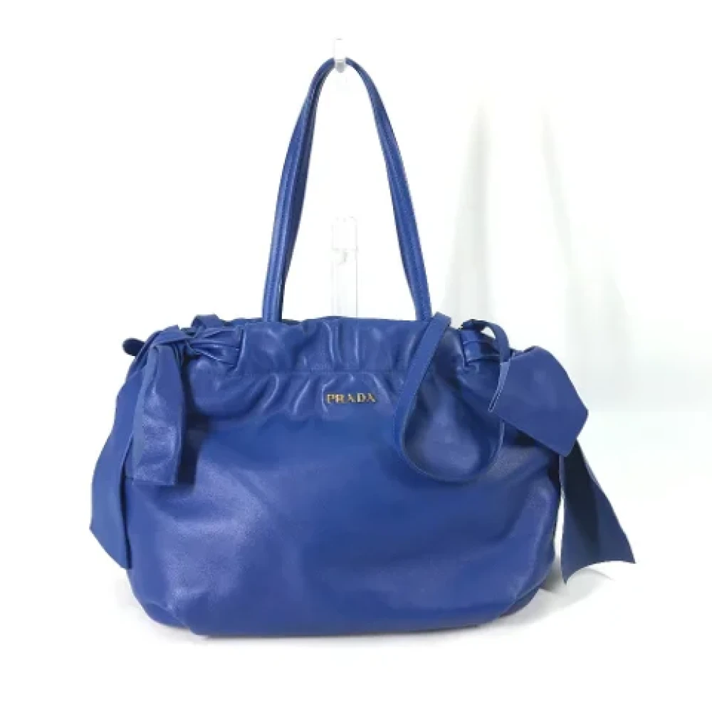 Prada Vintage Pre-owned Leather prada-bags Blue Dames