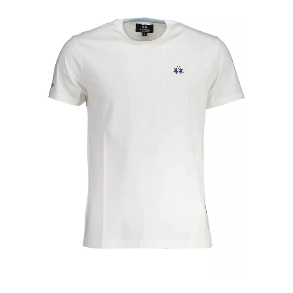 La Martina Men's White T-Shirts, L, Embroidered Tee Elegant Style