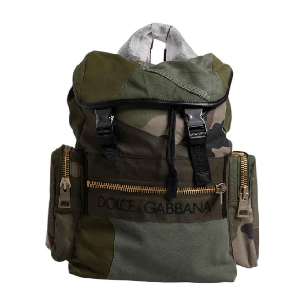 Dolce & Gabbana Green Patchwork Travel Backpack - Unisex - Backpacks - Green - One Size - Bags - Image 3
