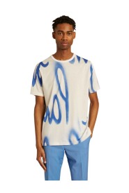 Weiß & amp; Pray Print Baumwoll-T-Shirt