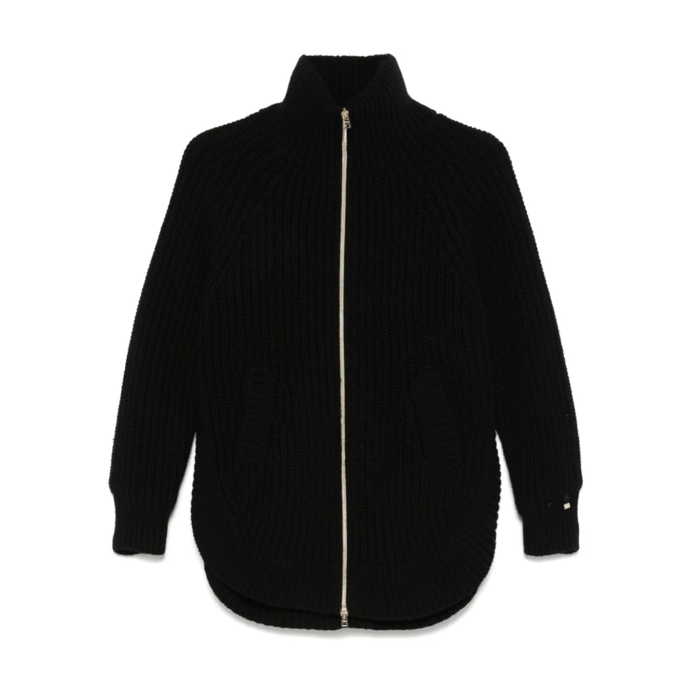 Herno Zwart wollen gebreid jasje Black Dames