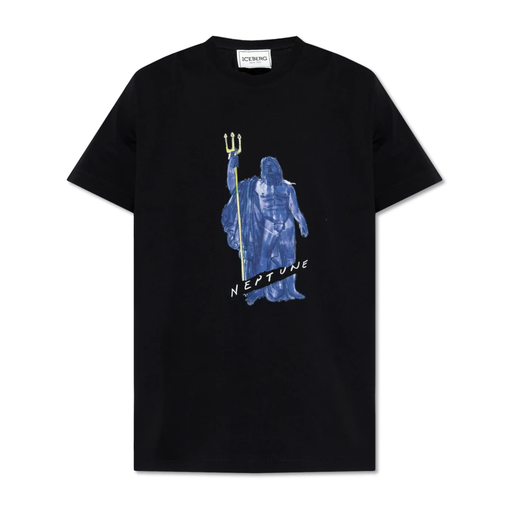 Iceberg T-shirt met logo Black Heren