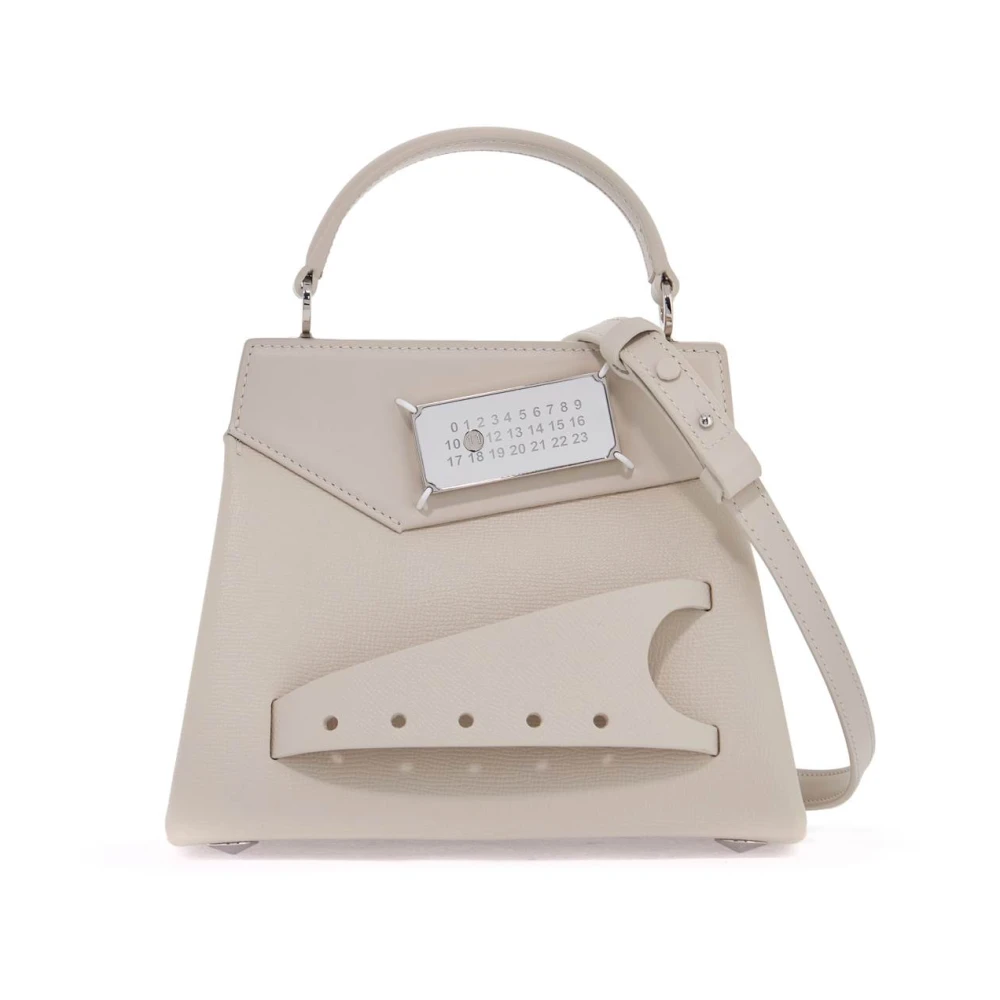 Maison Margiela Bourgondische Leren Snatched Handtas Beige Dames