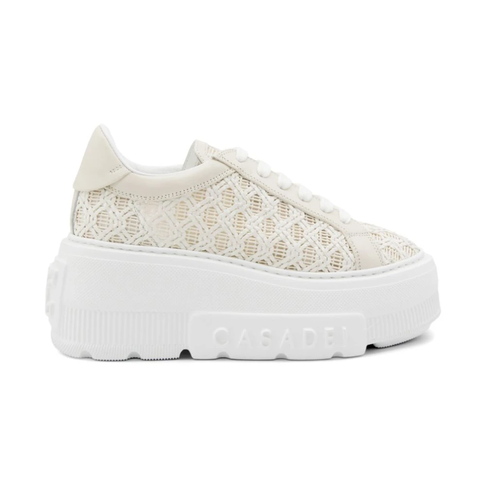 Casadei Nexus Woven Platform Sneakers Dames Schoenen Wit