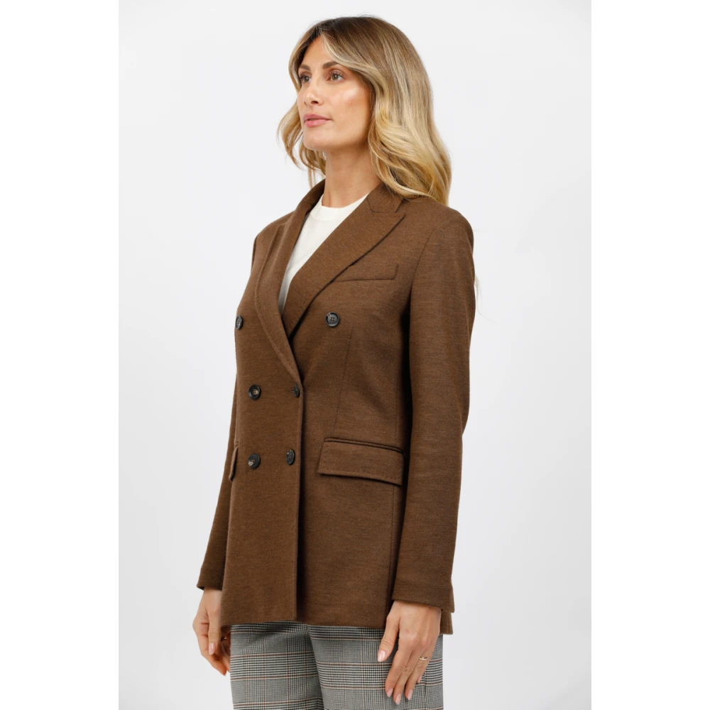 Circolo 1901 Dubbelbreasted jersey jasje Brown Dames