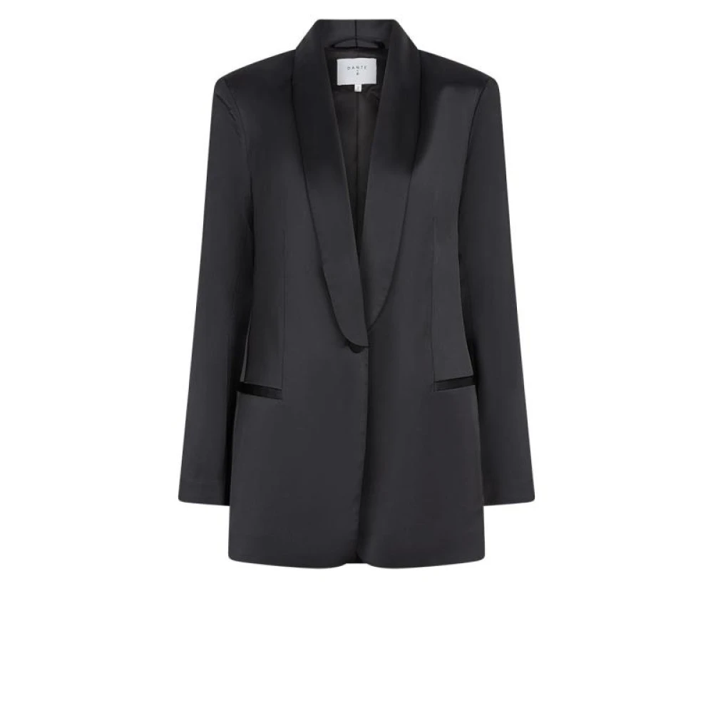 Dante 6 Satin Blazer met Tijdloze Elegantie Black Dames