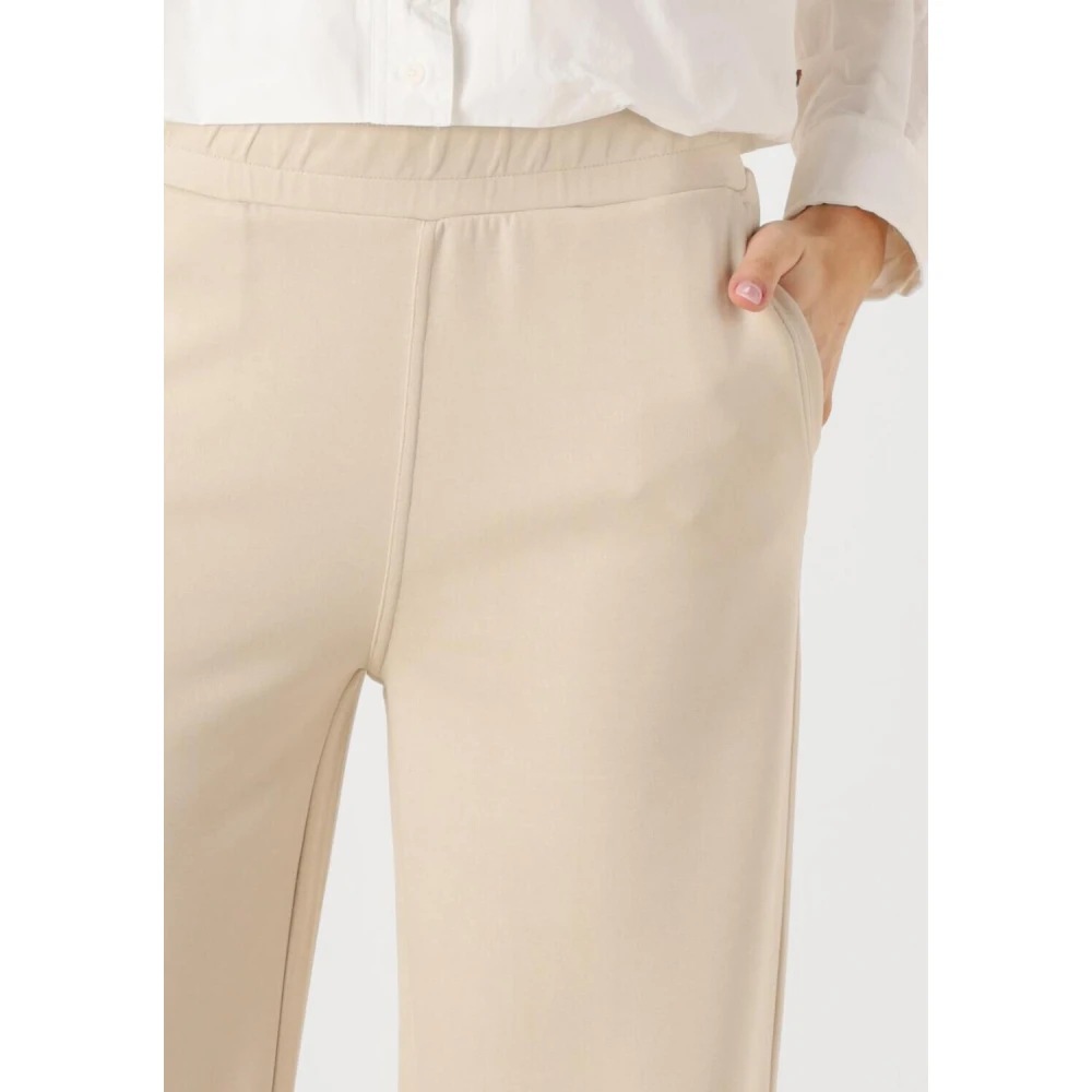 Moscow Wijde Zandkleurige Broek Beige Dames