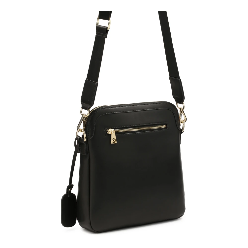 Kazar Zwarte leren posttas Black Dames