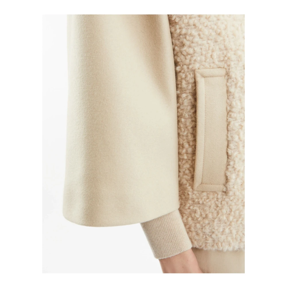 Fay Beige Bouclé Jas met Gancini Gesp Beige Dames