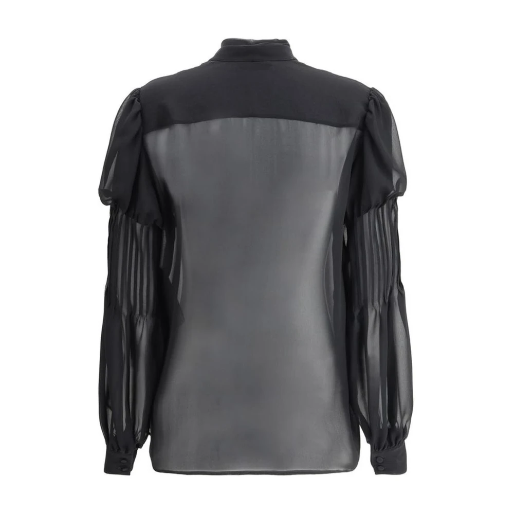 Tom Ford Zijden Georgette V-hals Shirt Black Dames