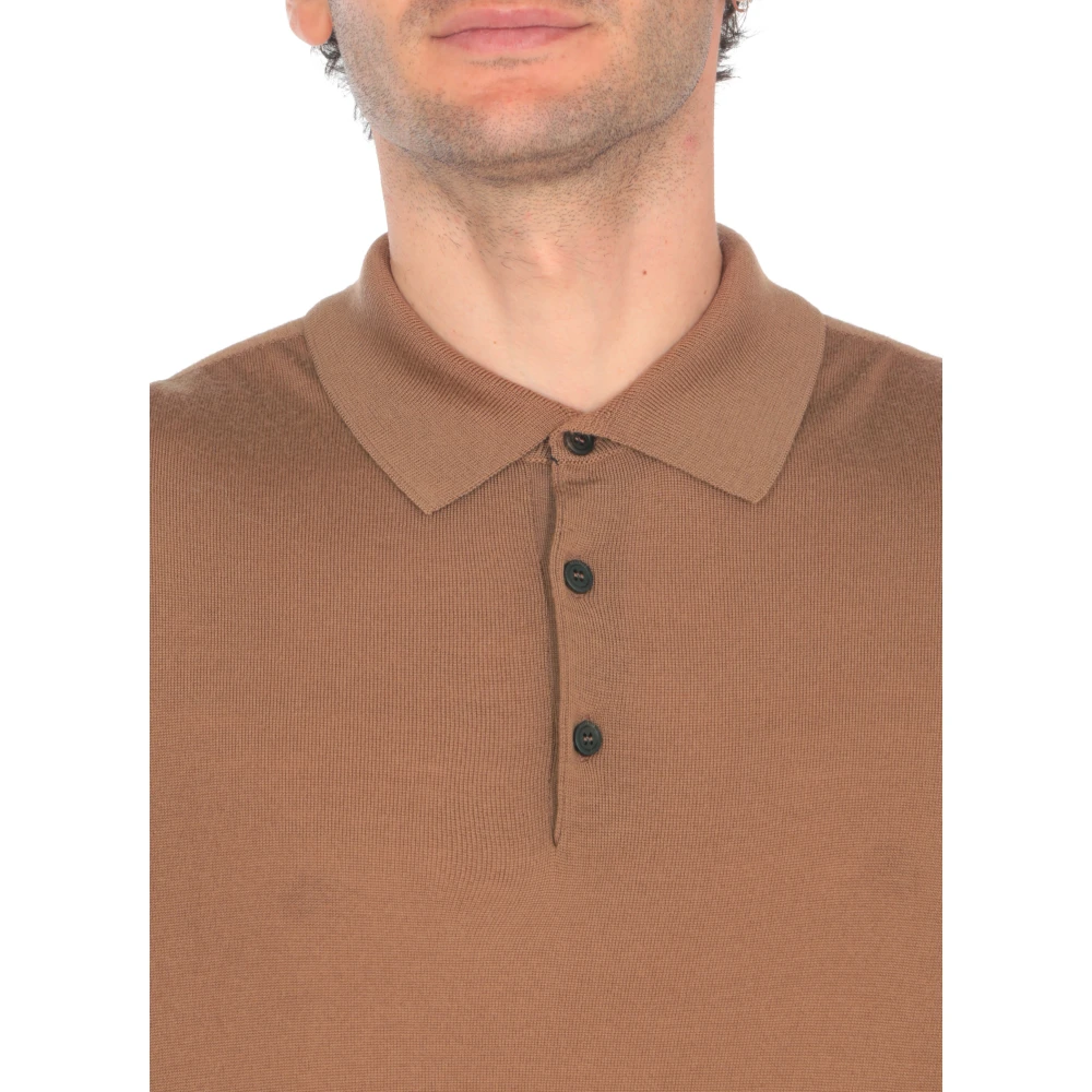 PESERICO Bruine Wollen Polotrui Brown Heren