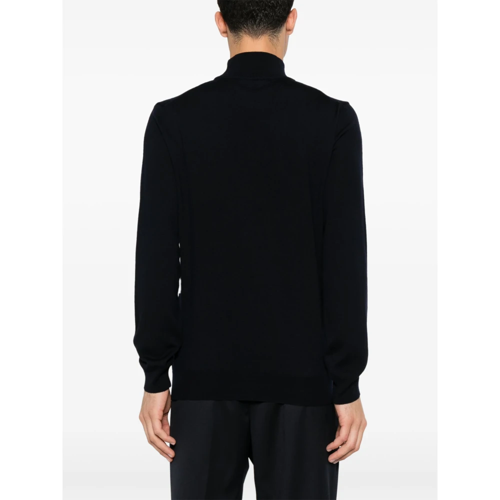 Corneliani Wollen Rollneck Sweater Blue Heren