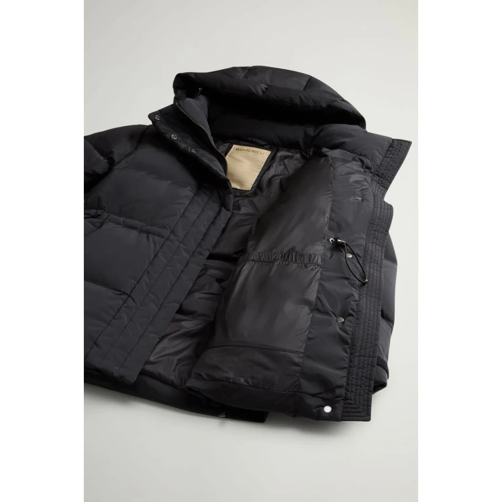 Woolrich Zwarte Pufferjas voor Vrouwen Black Dames