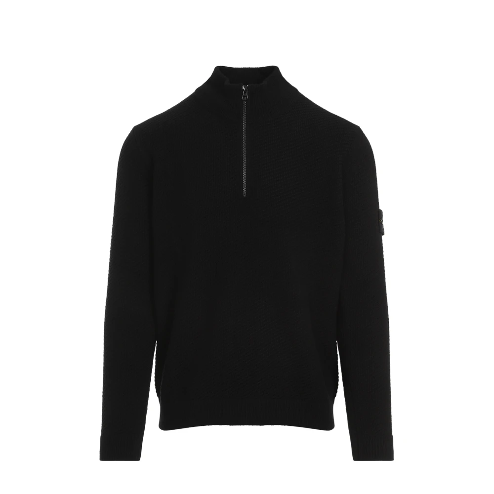 Stone Island Zwarte Sweater Aw24 Black Heren