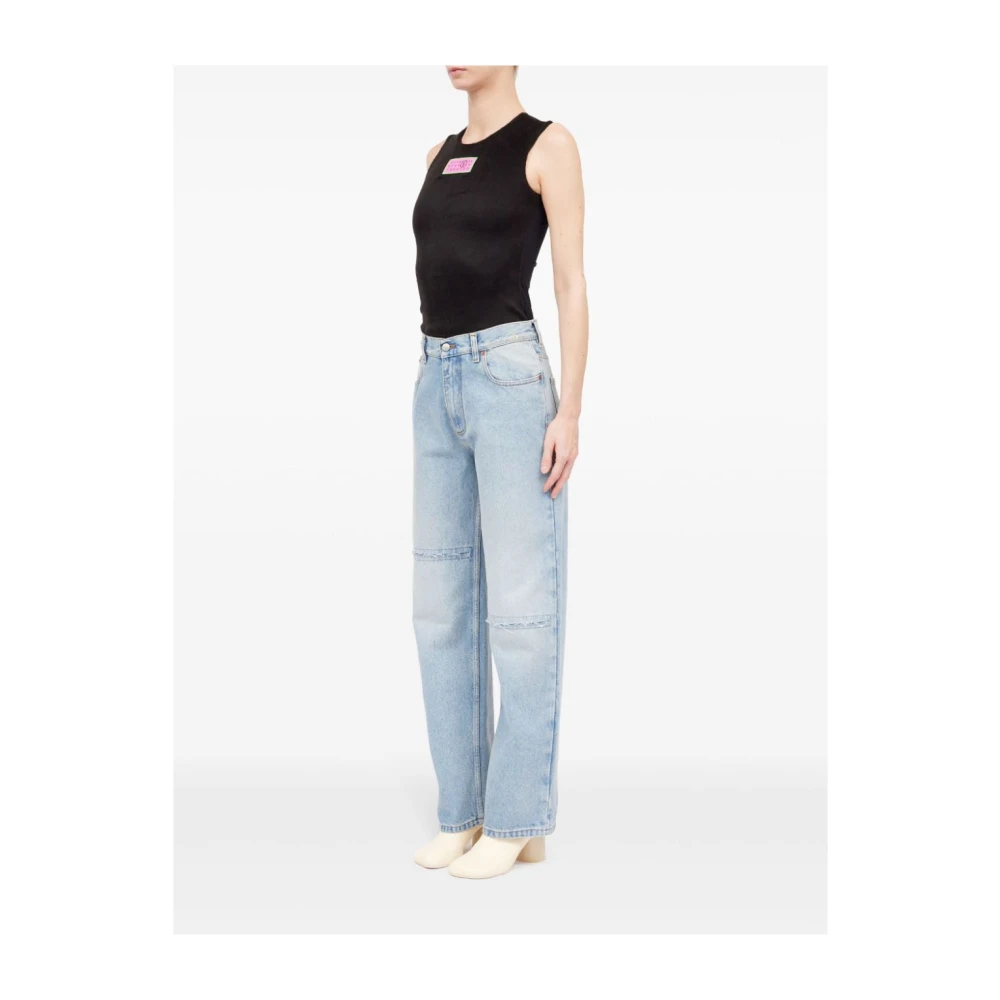 MM6 Maison Margiela Clear Blue Distressed Denim Jeans Blue Dames