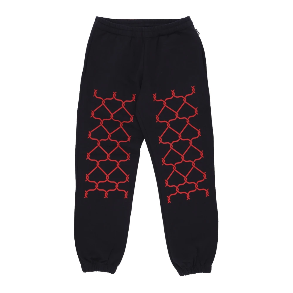 Iuter Zwarte Fleece Sweatpants Elastische Taille Black Heren