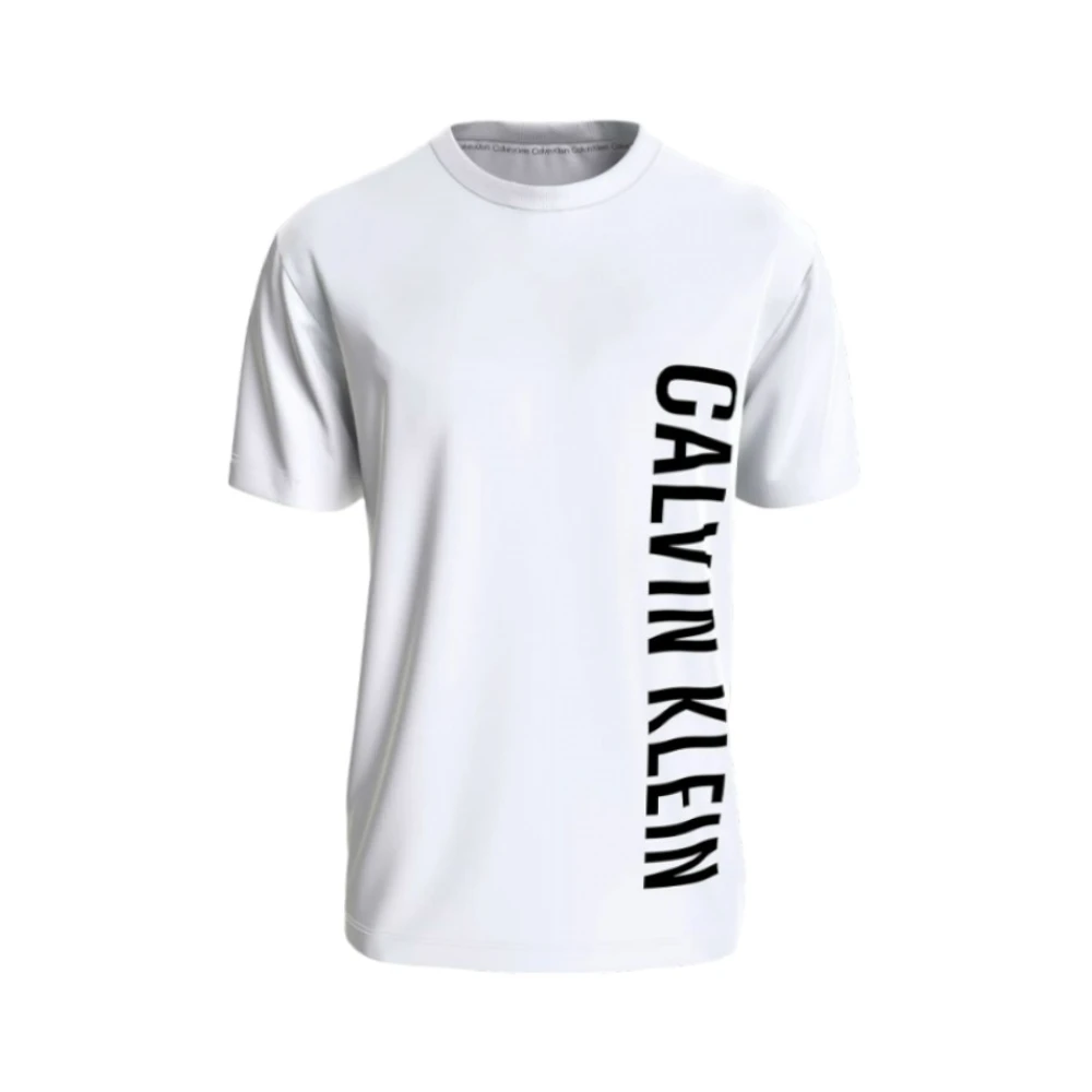 Calvin Klein Katoenen T-shirt met Opvallende Voorkant White Heren
