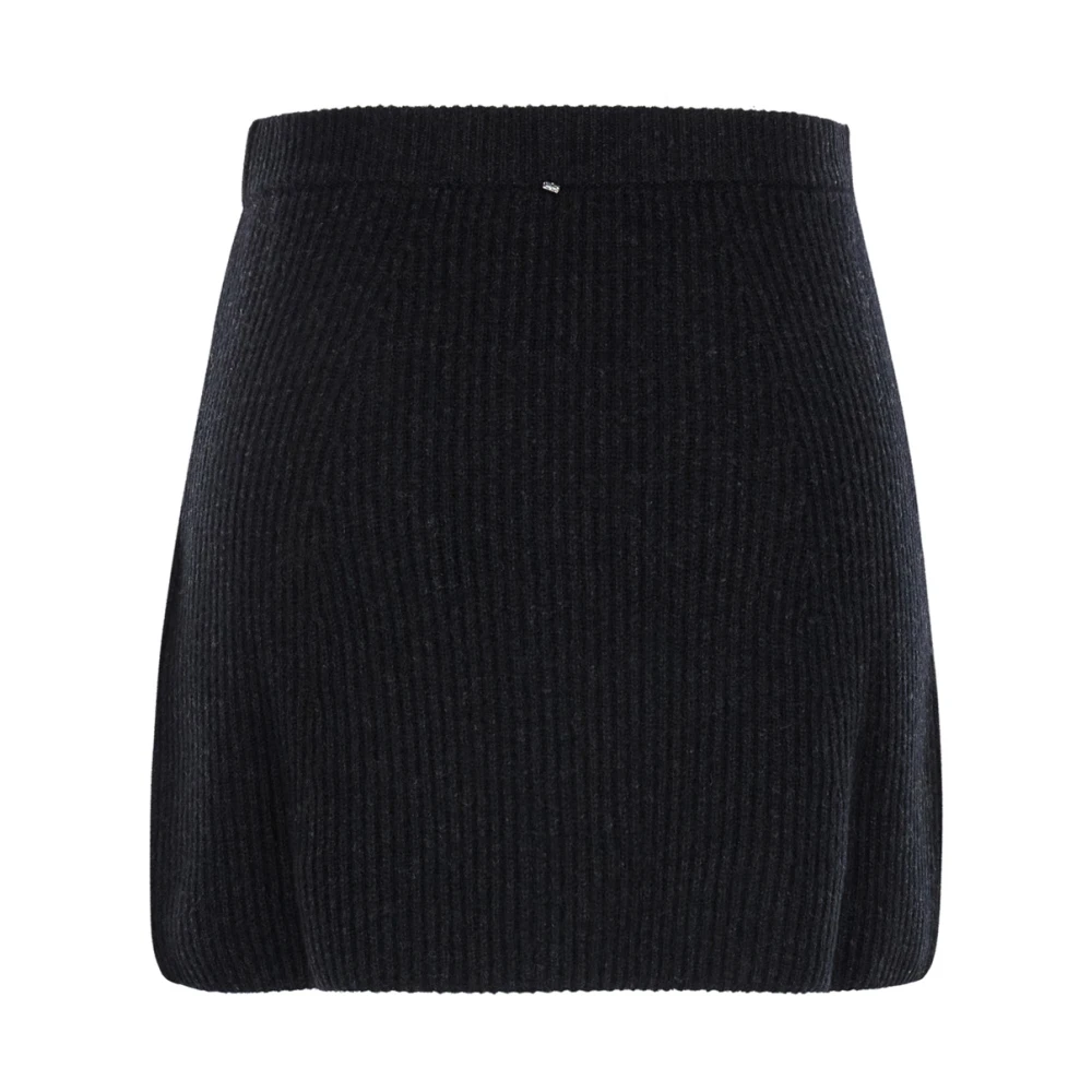 SPORTMAX Zwarte Wol Mini Rok Vrouw Black Dames