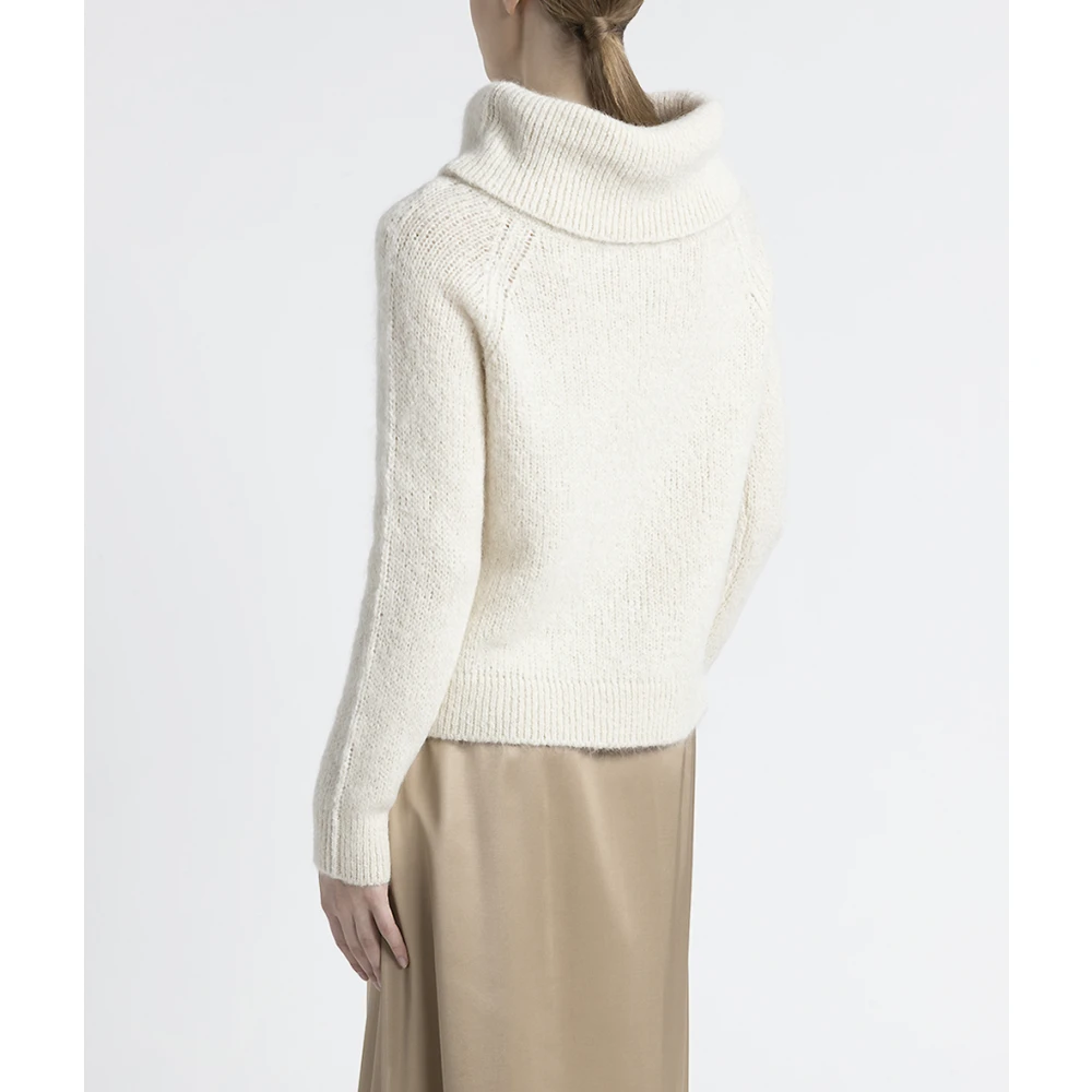PESERICO Alpaca en mohair blote schouder trui Beige Dames