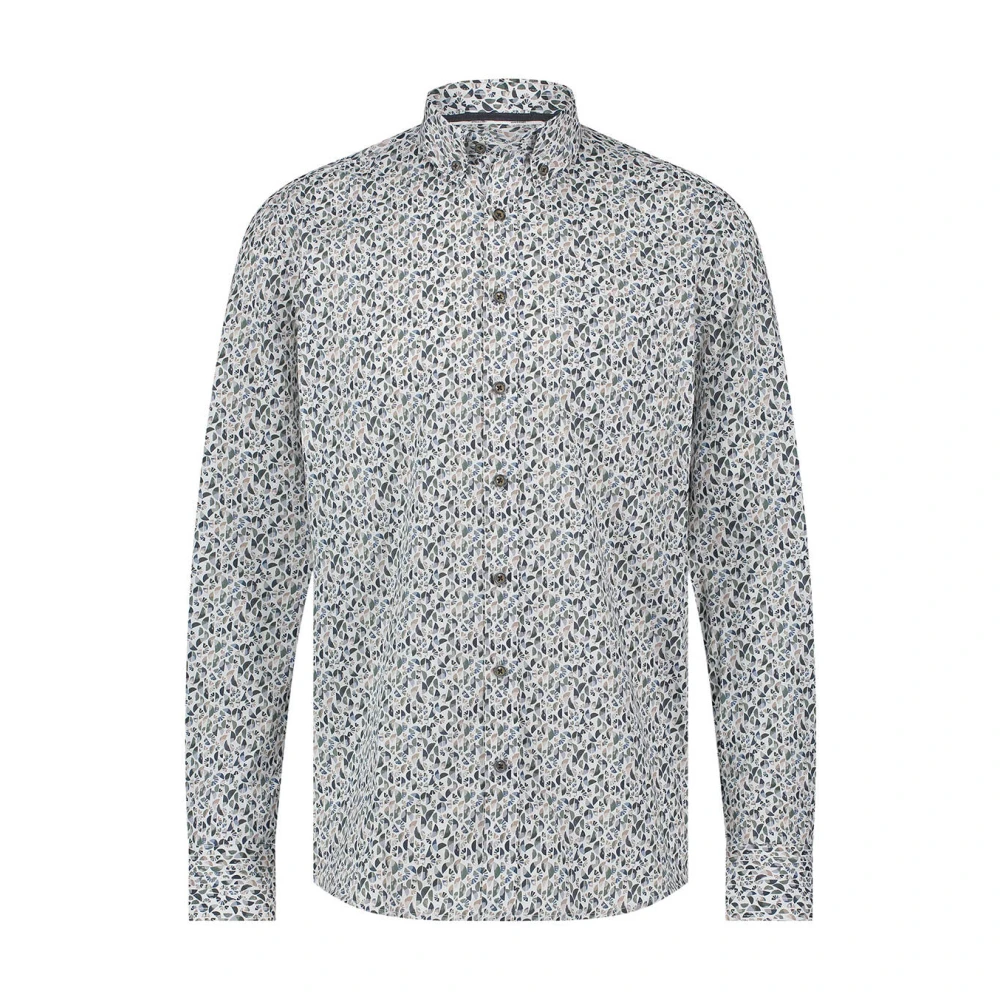 State of Art Gedrukte Pop Lange Mouw Shirt White Heren