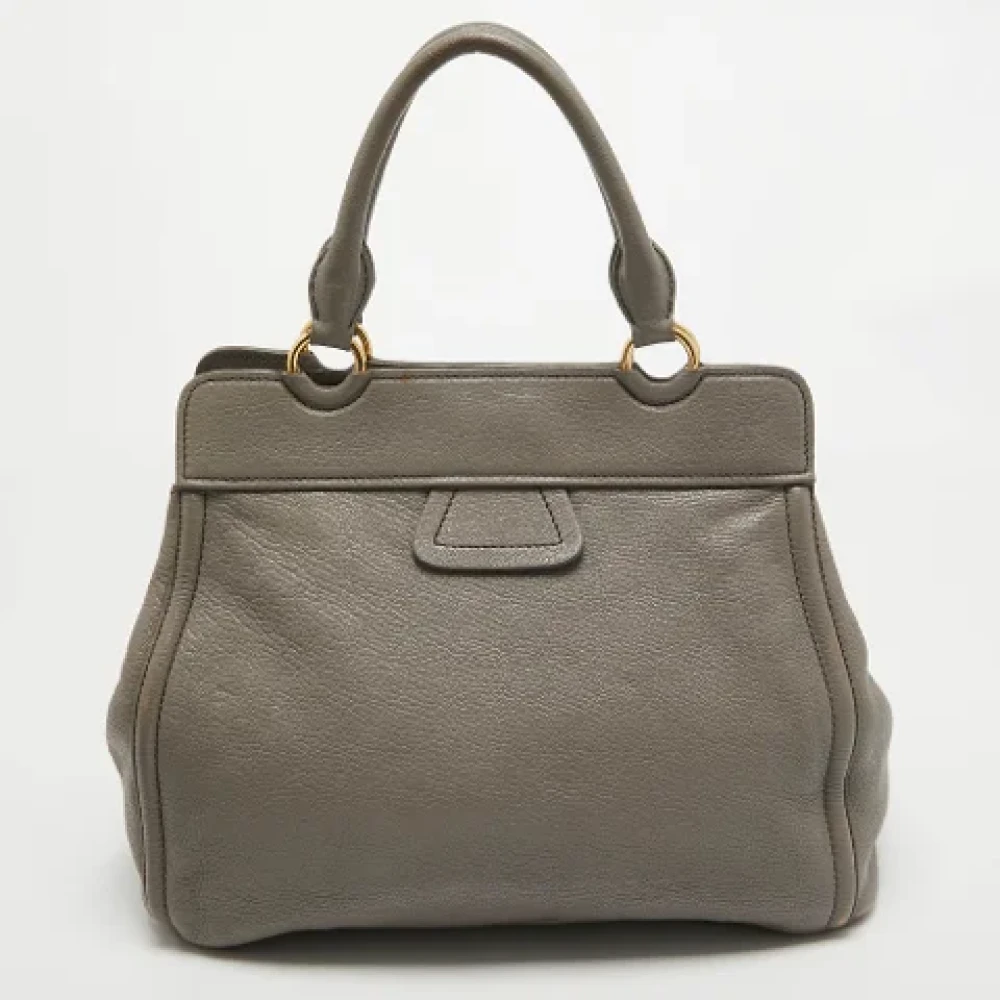 Miu Pre-owned Leather handbags Gray Dames