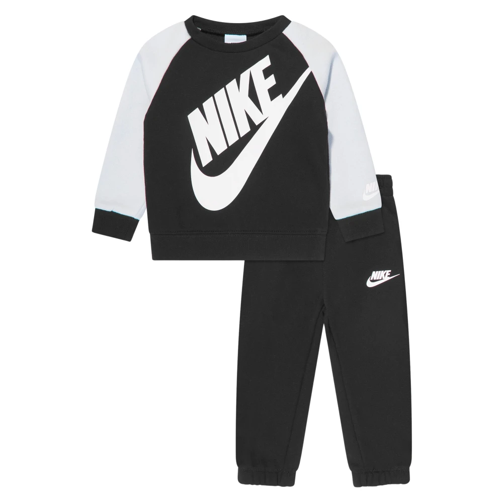 Nike Boys Black Sport Sets,, Oversized Futura Crew Tracksuit In Size 2 Y