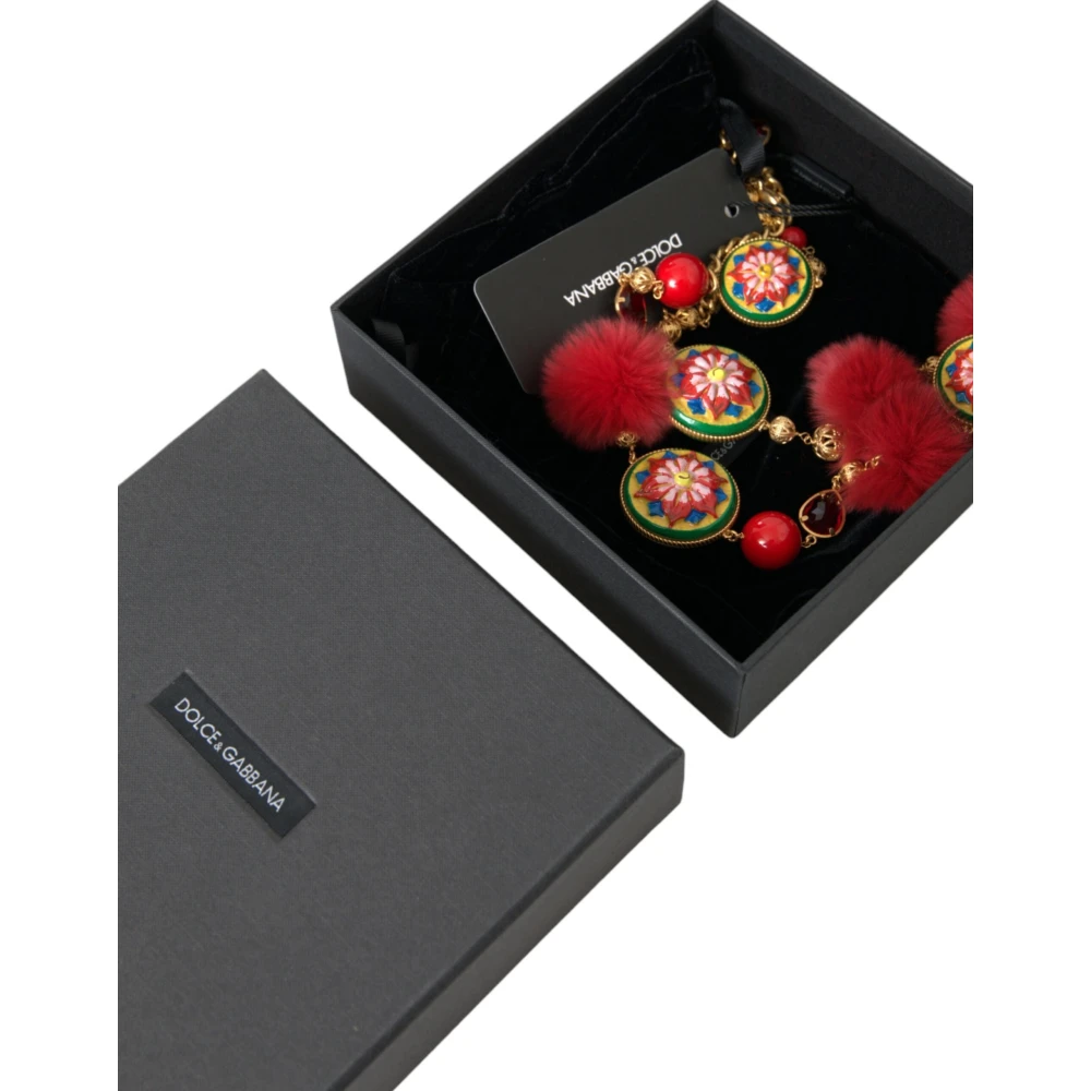 Dolce & Gabbana Rood Bont Kristal Torero Taille Riem Multicolor Dames