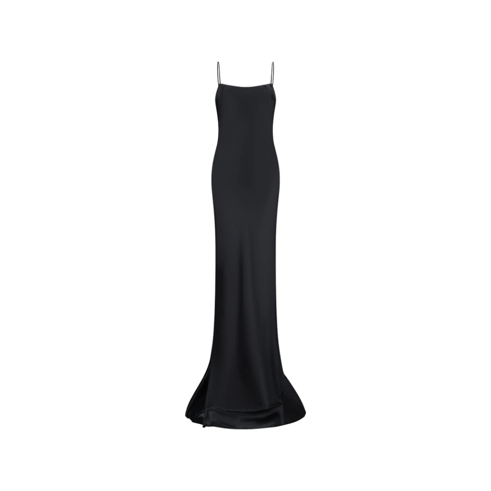 Andamane Women's Black Gowns, L, Ninfea Maxi Slip Dress
