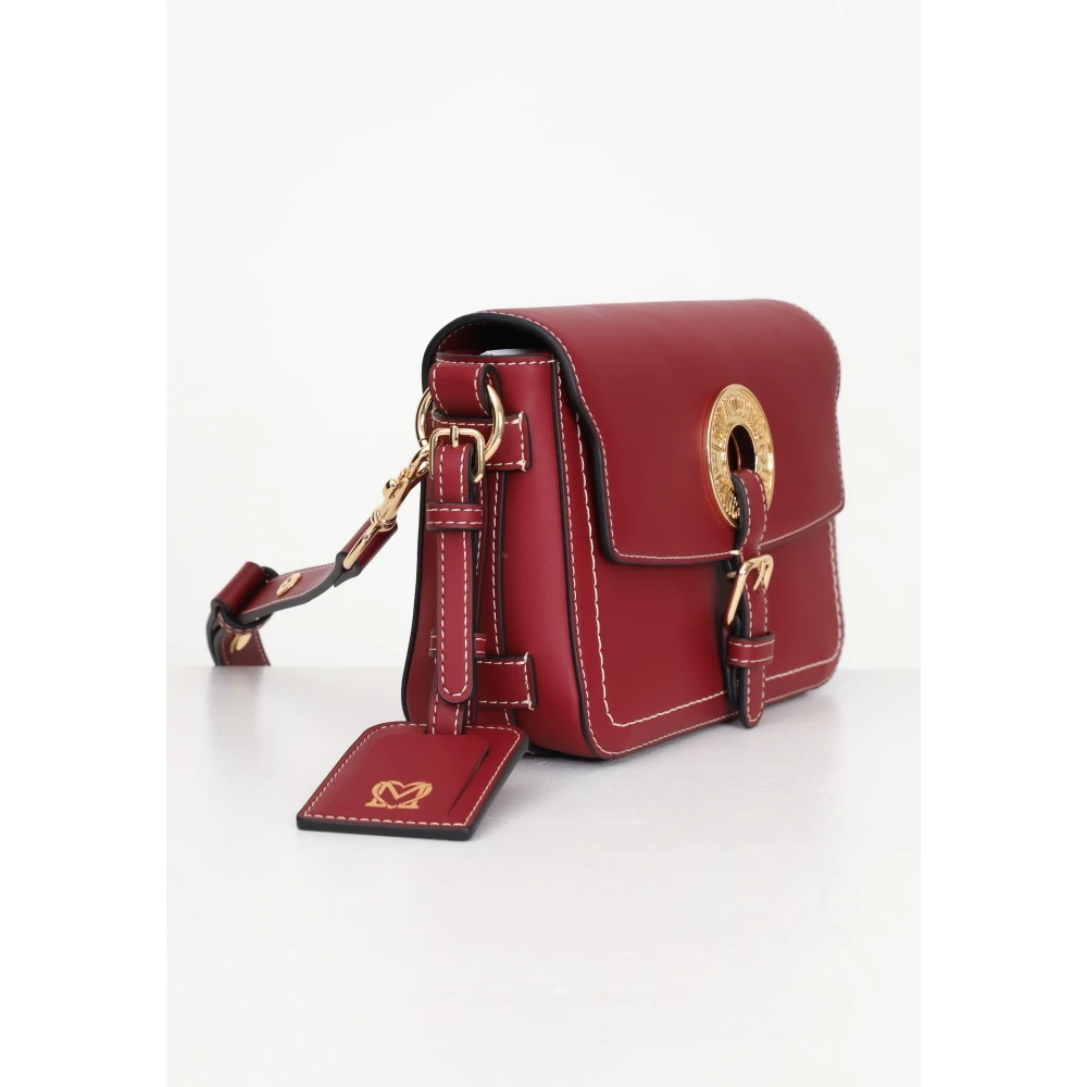 Love Moschino Paarse Schoudertas met Logo Plaque Red Dames