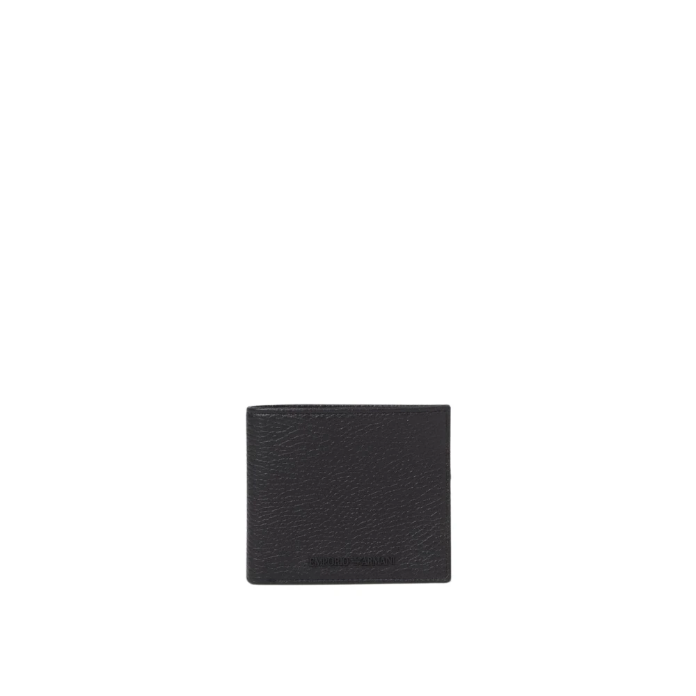 Emporio Armani Men's Black Classic Leather Billfold Wallet