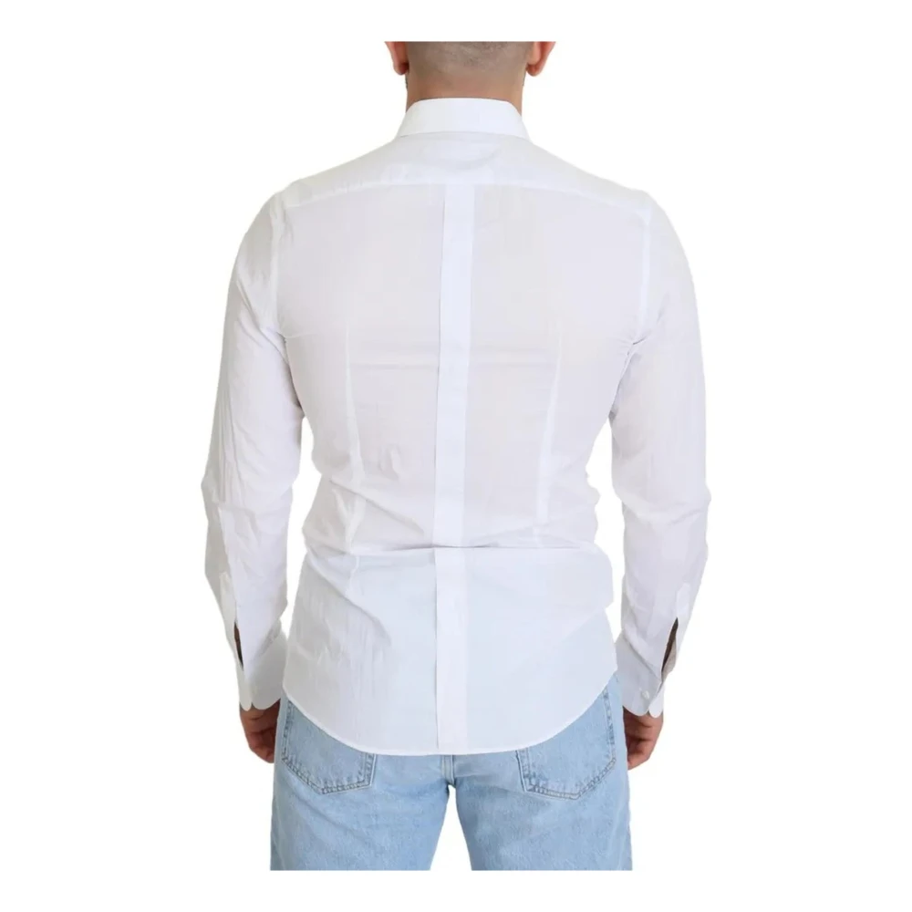 Dolce & Gabbana Witte Katoenen Overhemd White Heren