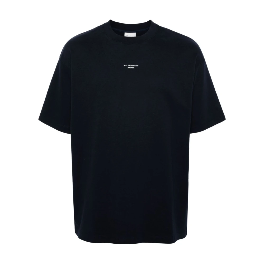 Drole De Monsieur Men's Blue Le Slogan Classique T-Shirt